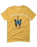 Aesthetics Summer Cool Print cute blue Butterfly knife tattoo Graphic For men T Shirt