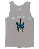 Aesthetics Summer Cool Print cute blue Butterfly knife tattoo Graphic men's Tank Top