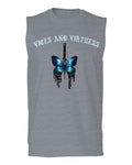 Aesthetics Summer Cool Print cute blue Butterfly knife tattoo Graphic men Muscle Tank Top sleeveless t shirt