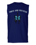 Aesthetics Summer Cool Print cute blue Butterfly knife tattoo Graphic men Muscle Tank Top sleeveless t shirt