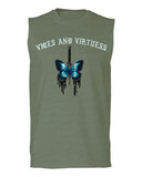 Aesthetics Summer Cool Print cute blue Butterfly knife tattoo Graphic men Muscle Tank Top sleeveless t shirt
