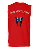 Aesthetics Summer Cool Print cute blue Butterfly knife tattoo Graphic men Muscle Tank Top sleeveless t shirt