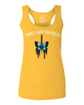 Aesthetics Summer Cool Print cute blue Butterfly knife tattoo Graphic  women's Tank Top sleeveless Racerback