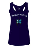 Aesthetics Summer Cool Print cute blue Butterfly knife tattoo Graphic  women's Tank Top sleeveless Racerback