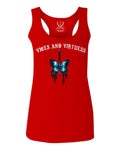 Aesthetics Summer Cool Print cute blue Butterfly knife tattoo Graphic  women's Tank Top sleeveless Racerback