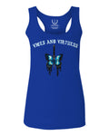 Aesthetics Summer Cool Print cute blue Butterfly knife tattoo Graphic  women's Tank Top sleeveless Racerback