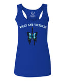 Aesthetics Summer Cool Print cute blue Butterfly knife tattoo Graphic  women's Tank Top sleeveless Racerback