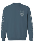 White Demon Hannya Graphic Traditional Japanese Till Death Vibes Anime men's Crewneck Sweatshirt