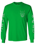 White Demon Hannya Graphic Traditional Japanese Till Death Vibes Anime mens Long sleeve t shirt