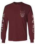 White Demon Hannya Graphic Traditional Japanese Till Death Vibes Anime mens Long sleeve t shirt