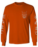 White Demon Hannya Graphic Traditional Japanese Till Death Vibes Anime mens Long sleeve t shirt