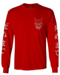 White Demon Hannya Graphic Traditional Japanese Till Death Vibes Anime mens Long sleeve t shirt