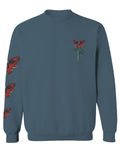 Graphic Cool Till Death Flower Skull Primitives Butterfly Vibes Floral men's Crewneck Sweatshirt