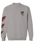 Graphic Cool Till Death Flower Skull Primitives Butterfly Vibes Floral men's Crewneck Sweatshirt