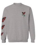 Graphic Cool Till Death Flower Skull Primitives Butterfly Vibes Floral men's Crewneck Sweatshirt