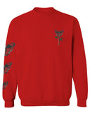 Graphic Cool Till Death Flower Skull Primitives Butterfly Vibes Floral men's Crewneck Sweatshirt