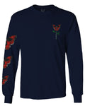 Graphic Cool Till Death Flower Skull Primitives Butterfly Vibes Floral mens Long sleeve t shirt