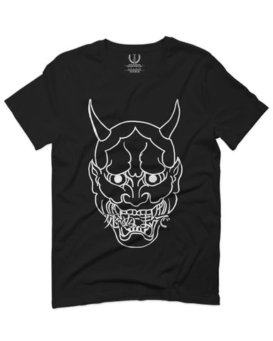 BIG Japanese Art White Demon Hannya Graphic Traditional Till Death Vibes Anime For men T Shirt