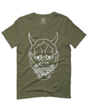 BIG Japanese Art White Demon Hannya Graphic Traditional Till Death Vibes Anime For men T Shirt