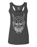 BIG Japanese Art White Demon Hannya Graphic Traditional Till Death Vibes Anime  women's Tank Top sleeveless Racerback