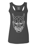BIG Japanese Art White Demon Hannya Graphic Traditional Till Death Vibes Anime  women's Tank Top sleeveless Racerback