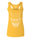 BIG Japanese Art White Demon Hannya Graphic Traditional Till Death Vibes Anime  women's Tank Top sleeveless Racerback