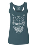 BIG Japanese Art White Demon Hannya Graphic Traditional Till Death Vibes Anime  women's Tank Top sleeveless Racerback
