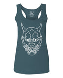 BIG Japanese Art White Demon Hannya Graphic Traditional Till Death Vibes Anime  women's Tank Top sleeveless Racerback