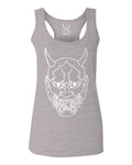 BIG Japanese Art White Demon Hannya Graphic Traditional Till Death Vibes Anime  women's Tank Top sleeveless Racerback