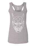 BIG Japanese Art White Demon Hannya Graphic Traditional Till Death Vibes Anime  women's Tank Top sleeveless Racerback