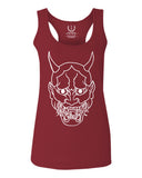 BIG Japanese Art White Demon Hannya Graphic Traditional Till Death Vibes Anime  women's Tank Top sleeveless Racerback