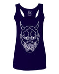 BIG Japanese Art White Demon Hannya Graphic Traditional Till Death Vibes Anime  women's Tank Top sleeveless Racerback