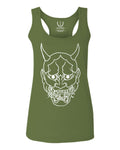 BIG Japanese Art White Demon Hannya Graphic Traditional Till Death Vibes Anime  women's Tank Top sleeveless Racerback