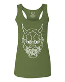 BIG Japanese Art White Demon Hannya Graphic Traditional Till Death Vibes Anime  women's Tank Top sleeveless Racerback