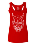 BIG Japanese Art White Demon Hannya Graphic Traditional Till Death Vibes Anime  women's Tank Top sleeveless Racerback