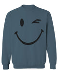 Cute Graphic Happy Funny Blink Smile Smiling face Positive men's Crewneck Sweatshirt
