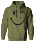 Cute Graphic Happy Funny Blink Smile Smiling face Positive Sweatshirt Hoodie