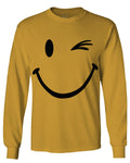 Cute Graphic Happy Funny Blink Smile Smiling face Positive mens Long sleeve t shirt