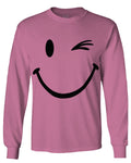 Cute Graphic Happy Funny Blink Smile Smiling face Positive mens Long sleeve t shirt