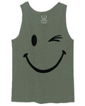 Cute Graphic Happy Funny Blink Smile Smiling face Positive men's Tank Top
