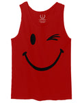 Cute Graphic Happy Funny Blink Smile Smiling face Positive men's Tank Top