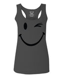 Cute Graphic Happy Funny Blink Smile Smiling face Positive  women's Tank Top sleeveless Racerback
