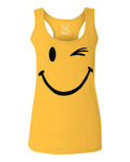 Cute Graphic Happy Funny Blink Smile Smiling face Positive  women's Tank Top sleeveless Racerback