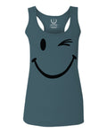 Cute Graphic Happy Funny Blink Smile Smiling face Positive  women's Tank Top sleeveless Racerback