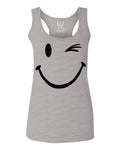 Cute Graphic Happy Funny Blink Smile Smiling face Positive  women's Tank Top sleeveless Racerback