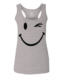 Cute Graphic Happy Funny Blink Smile Smiling face Positive  women's Tank Top sleeveless Racerback