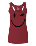 Cute Graphic Happy Funny Blink Smile Smiling face Positive  women's Tank Top sleeveless Racerback