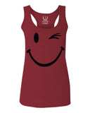 Cute Graphic Happy Funny Blink Smile Smiling face Positive  women's Tank Top sleeveless Racerback