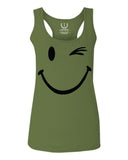 Cute Graphic Happy Funny Blink Smile Smiling face Positive  women's Tank Top sleeveless Racerback