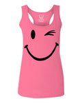 Cute Graphic Happy Funny Blink Smile Smiling face Positive  women's Tank Top sleeveless Racerback